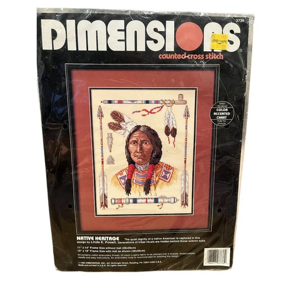 Vintage Dimensions Native Heritage Cross Stitch Kit #3736 SEALED Linda K Powell - Picture 1 of 4